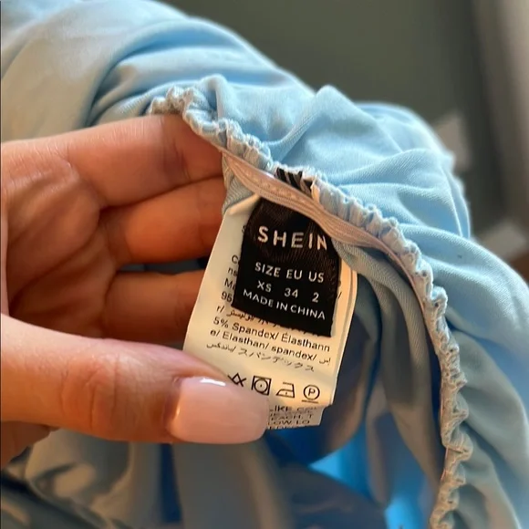 Light Blue Ruched Dress - Picture 3 of 3